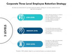 Corporate three level employee retention strategy