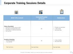 Corporate training sessions details submissions ppt example file