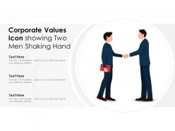 Corporate values icon showing two men shaking hand