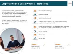 Corporate vehicle lease proposal next steps ppt icon
