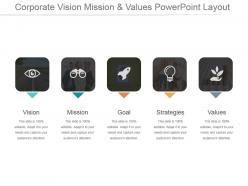 Corporate vision mission and values powerpoint layout