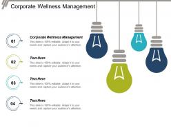 Corporate wellness management ppt powerpoint presentation infographic template styles cpb