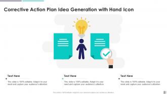 Corrective Action Plan Idea Generation With Hand Icon