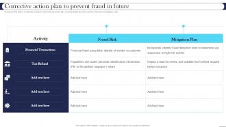 Corrective Action Plan To Prevent Fraud In Future Best Practices For Managing