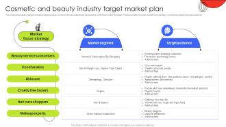 Cosmetic And Beauty Industry Target Market Plan Customer Demographic Segmentation MKT SS V