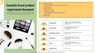 Cosmetic Brand Product Requirement Document
