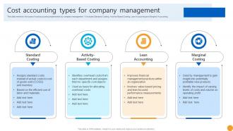 Cost Accounting Types For Company Management