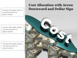 Cost allocation with arrow downward and dollar sign