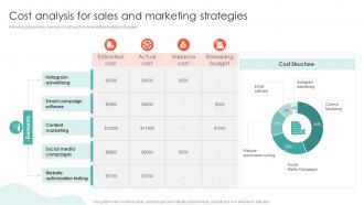Cost Analysis For Sales And Marketing Strategies Conversion Rate Optimization SA SS