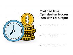 Cost and time optimization process icon with bar graphs
