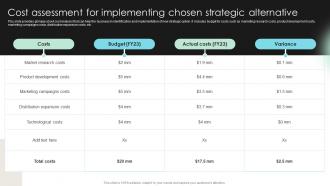 Cost Assessment For Implementing Chosen Detailed Strategic Analysis For Better Organizational Strategy SS V