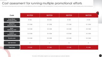 Cost Assessment For Running Multiple Planning Promotional Campaigns Strategy SS V