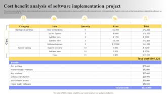 Cost Benefit Analysis Of Software Implementation Ppt Powerpoint Presentation File Layout