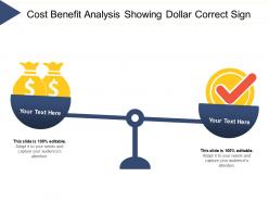Cost benefit analysis showing dollar correct sign