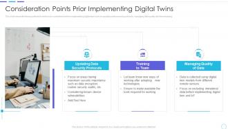 Cost benefits iot digital twins implementation consideration points prior implementing