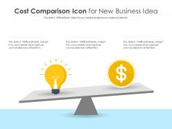 Cost comparison icon for new business idea