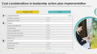 Cost Considerations In Leadership Action Plan Implementation