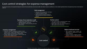 Cost Control Strategies For Expense Management Step By Step Plan For Restaurant Opening
