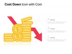 Cost down icon with coin