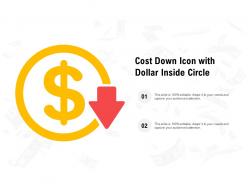 Cost down icon with dollar inside circle