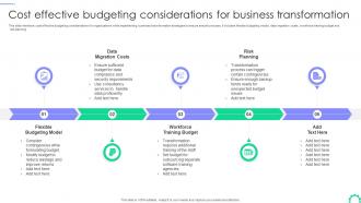 Cost Effective Budgeting Considerations For Business Transformation