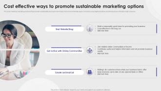 Cost Effective Ways To Promote Sustainable Marketing Options