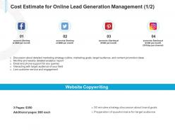 Cost estimate for online lead generation management marketing ppt powerpoint