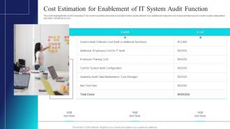 Cost Estimation For Enablement Of IT System Risk Management Guide For Information Technology Systems