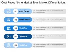 Cost focus niche market total market differentiation focus customer profile