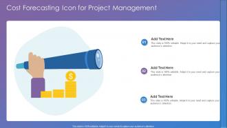 Cost Forecasting Icon For Project Management