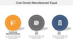 Cost goods manufactured equal ppt powerpoint presentation infographic template introduction cpb