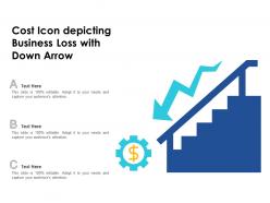 Cost icon depicting business loss with down arrow