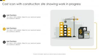 Cost Icon With Construction Site Showing Work In Progress
