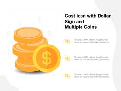 Cost icon with dollar sign and multiple coins