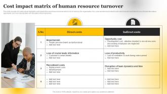 Cost Impact Matrix Of Human Resource Turnover