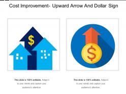 Cost improvement upward arrow and dollar sign