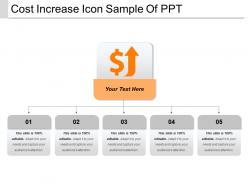 Cost increase icon sample of ppt
