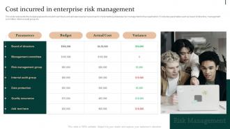 Cost Incurred In Enterprise Risk Management Enterprise Risk Mitigation Strategies