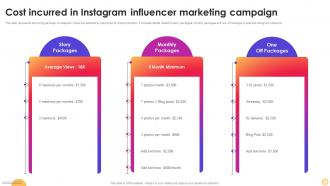Cost Incurred In Instagram Influencer Marketing Instagram Influencer Marketing Strategy SS V