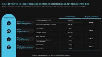 Cost Involved In Implementing Customer Attrition Optimize Client Journey To Increase Retention