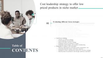 Cost Leadership Strategy Offer Low Priced Products Niche Market Table Of Contents