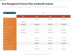 Cost Management Forecast Plan And Benefit Analysis