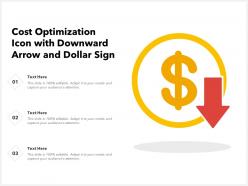 Cost optimization icon with downward arrow and dollar sign