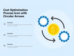 Cost optimization process icon with circular arrows