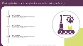 Cost Optimization Strategies For Manufacturing Industry