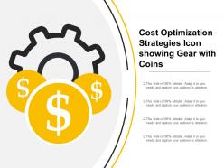 Cost optimization strategies icon showing gear with coins