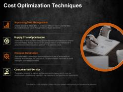 Cost optimization techniques ppt visual aids infographic template