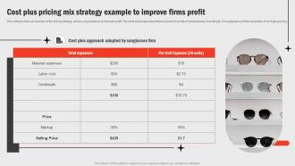 Cost Plus Pricing Mix Strategy Example To Business Functions Improvement Strategy SS V
