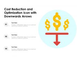 Cost reduction and optimization icon with downwards arrows