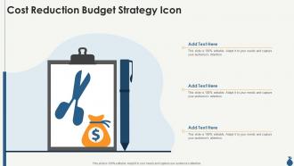 Cost reduction budget strategy icon